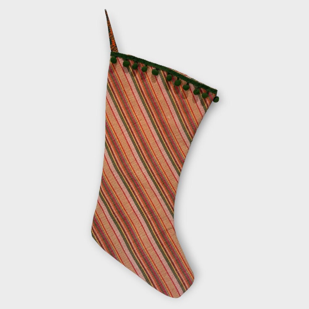 Christmas stocking made from Inabel fabric